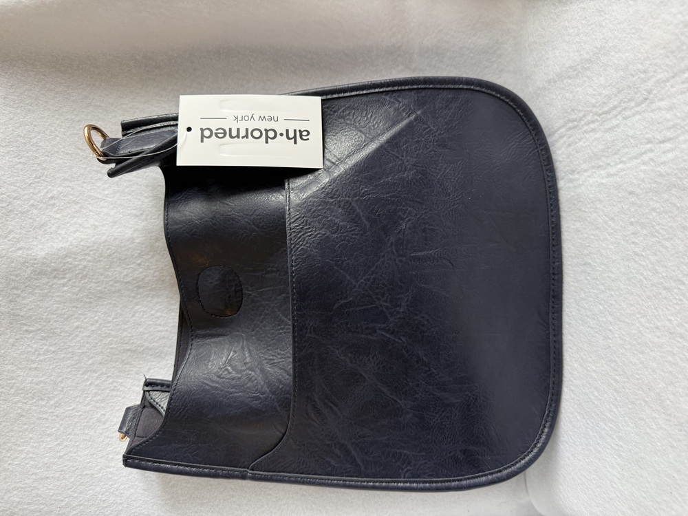NWT AHDORNED FAUX LEATHER MESSENGER BAG